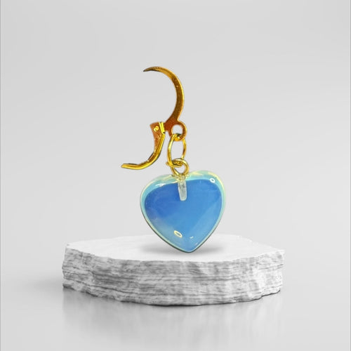 Opalite Heart Drop Pendant with Earring Set